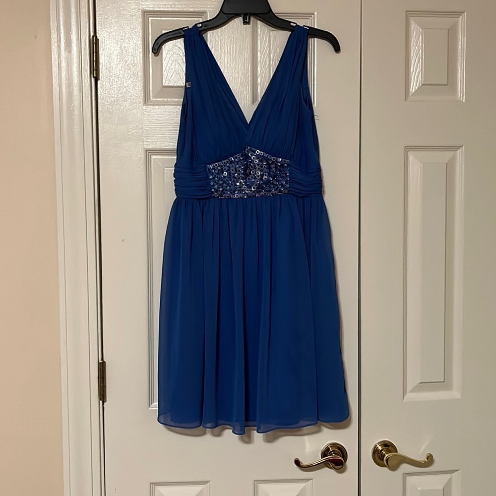 Maggy London Blue V-Neck Dress